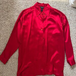 Ny&Co 100% Silk Button Up Shirt